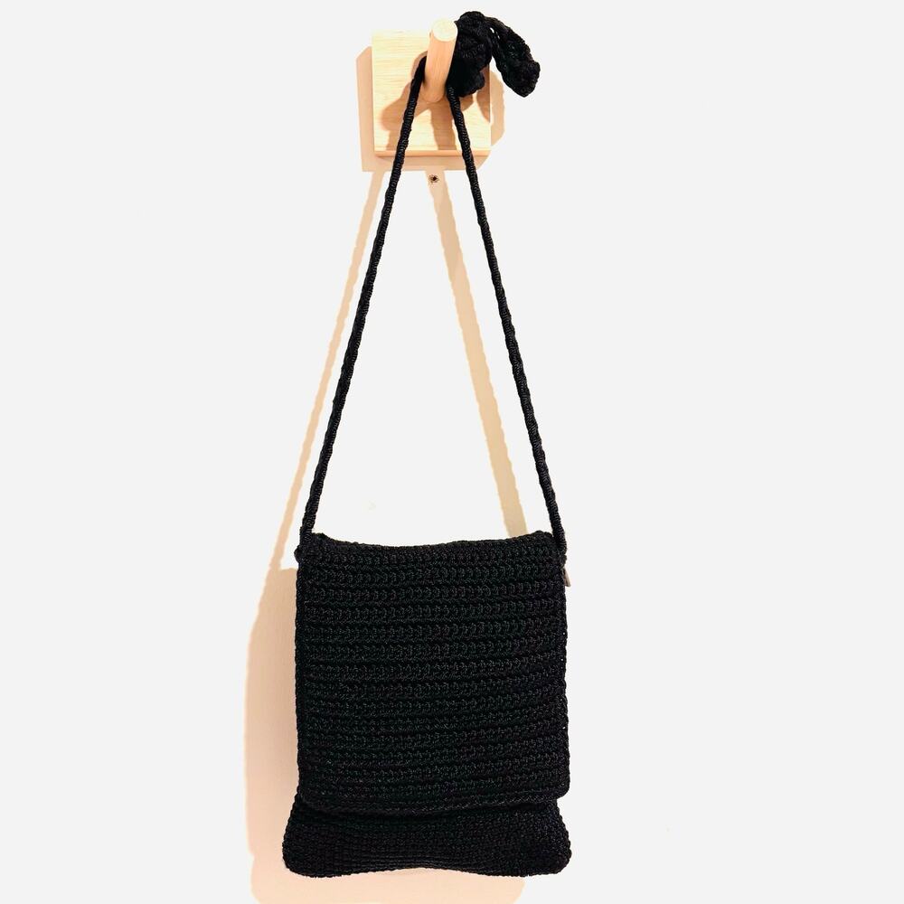 The Sak Josie Crochet Mini Crossbody Bag – Classic Boho Black - Picture 3 of 4